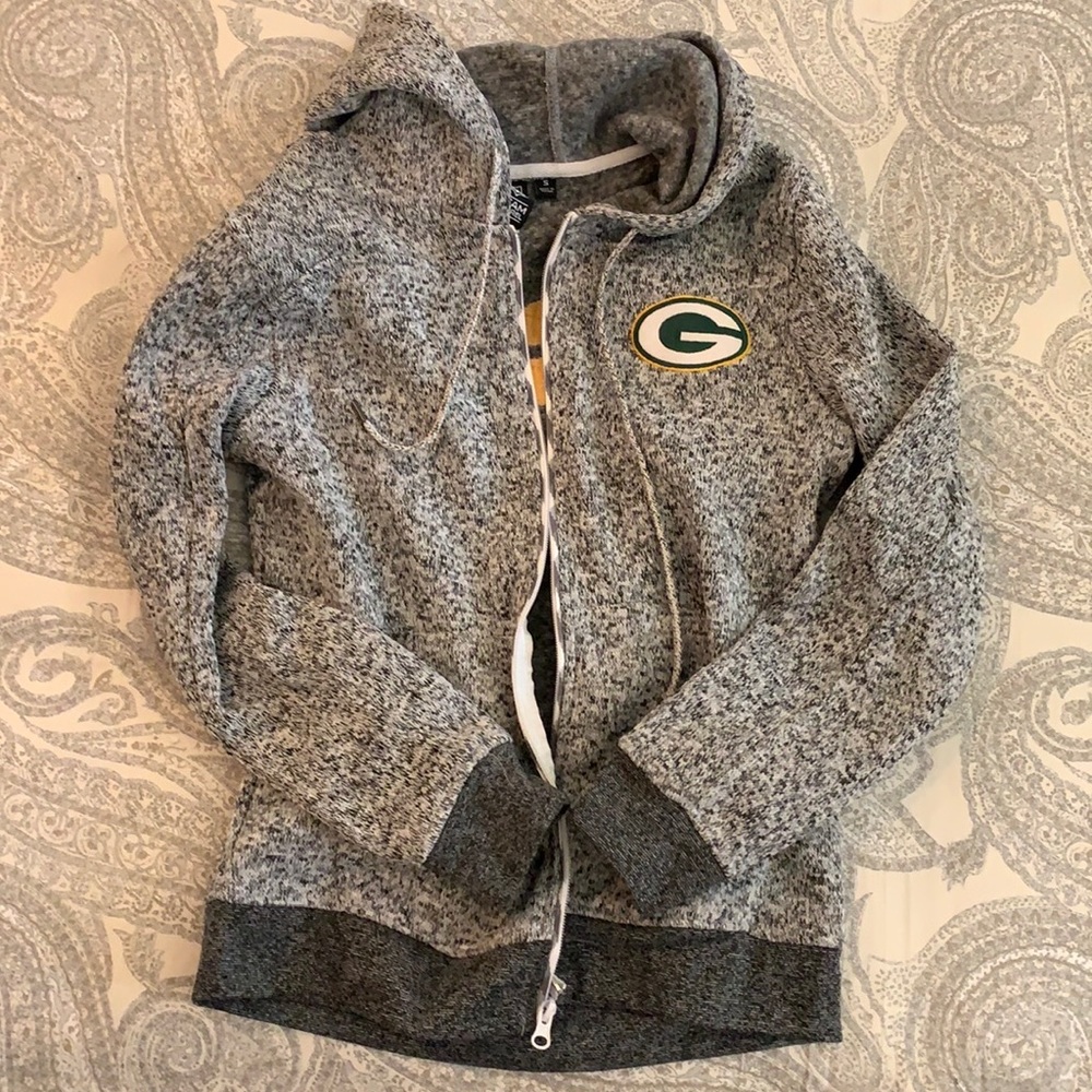 Green Bay Packers Women’s Small Zip Up Hoodie Grey